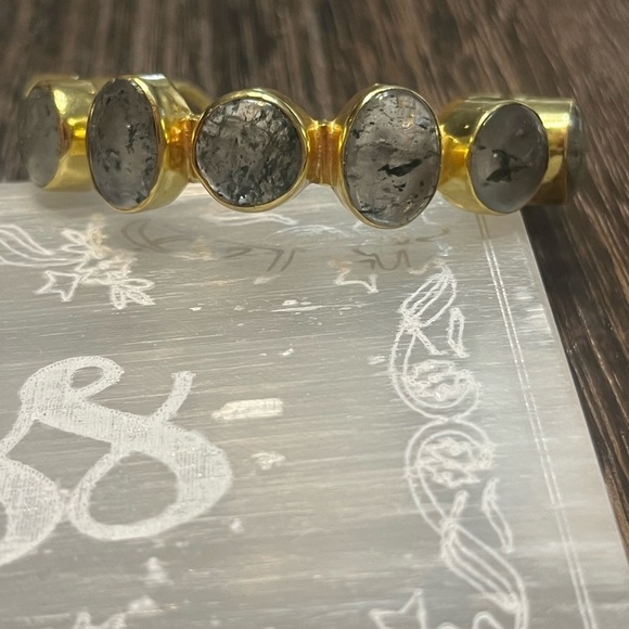 Rutile Adjustable Gold Bangle